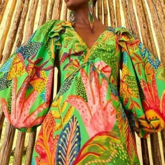 Farm Rio Colorful Midi Dress - Picture 3 of 8